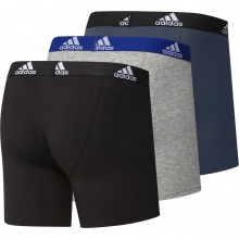 adidas Boxershorts Logo BOS Baumwolle schwarz/grau/navy Herren 3er Pack